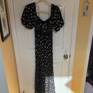 yellow knit dress with flowers Wynn Floral Knit Midi Dress - Lemon